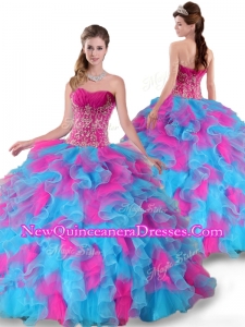 2016 Sweetheart Beading and Ruffles Quinceanera Dresses