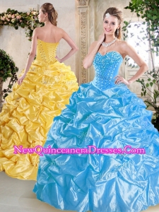 Discount Sweetheart Quinceanera Dresses with Beading and Pick Ups for Spring