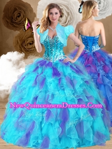 Perfect Ball Gown Sweetheart Ruffles Quinceanera Dresses in Multi Color
