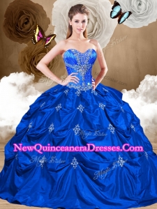 Perfect Sweetheart Quinceanera Dresses with Appliques and Pick Ups
