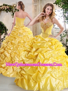 Simple Ball Gown Quinceanera Dresses with Beading and Pick Ups for Spring