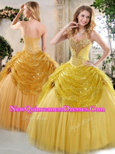 2016 Unique Ball Gown Sweet 16 Dresses with Beading and Paillette for Fall