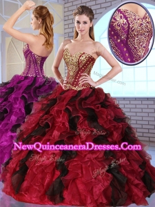 2016 Unique Sweetheart Quinceanera Gowns with Appliques and Ruffles