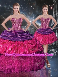 Gorgeous Ball Gown Sweetheart Detachable Quinceanera Dresses with Ruffles