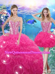 Pretty Ball Gown Sweetheart Detachable Quinceanera Dresses with Beading