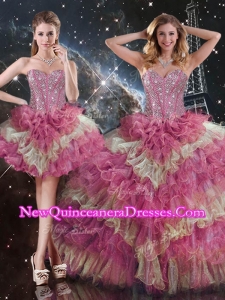 Gorgeous Ball Gown Sweetheart Detachable Sweet 16 Dresses for Fall