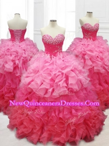 Custom Made Ball Gown Quinceanera Dresses with Beading and Ruffles