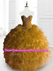 Custom Made Ball Gown Sweet 16 Dresses with Beading and Ruffles
