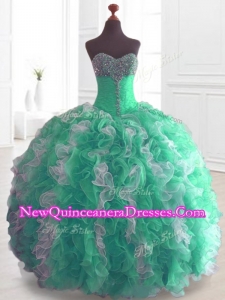 Custom Made Ball Gown Sweet 16 Dresses with Beading and Ruffles