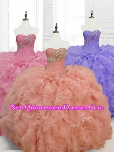 Custom Made Ball Gown Sweetheart Quinceanera Dresses with Beading