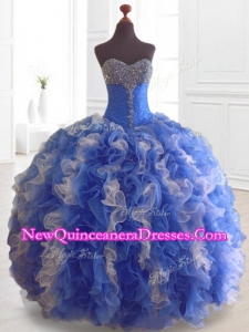 Custom Made Beading and Ruffles Multi Color Quinceanera Dresses