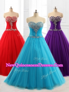 Fast Delivery A Line Sweetheart Quinceanera Dresses with Beading for 2016