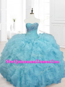 Fast Delivery Ball Gown Sweet 15 Dresses with Beading and Ruffles