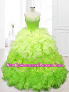 Fast Delivery Ball Gown Sweet 16 Dresses with Beading and Ruffles