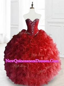 Fast Delivery Ball Gown Sweet 16 Gowns with Beading and Ruffles