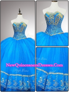 Fast Delivery Sweetheart Quinceanera Gowns with Appliques and Beading