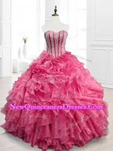 Fast Delivery Sweetheart Quinceanera Gowns with Beading and Ruffles