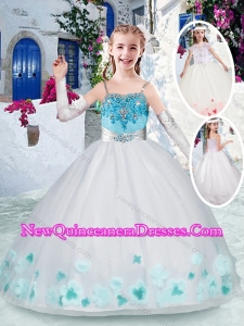 2016 Classical White Little Girl Pageant Dresses with Appliques and Beading