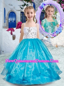 Perfect Spaghetti Straps Ball Gown Little Girl Pageant Dresses with Beading