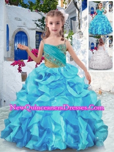 Wonderful Spaghetti Straps Little Girl Pageant Dresses with Beading and Ruffles