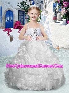 2016 Beautiful Spaghetti Straps Flower Girl Dresses with Beading and Bubles