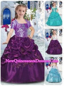 2016 Classical Spaghetti Straps Cute Little Girl Pageant Dresses with Beading and Bubles