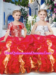 2016 Cute Ball Gown Little Girl Pageant Dresses with Beading and Ruffles