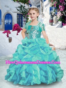 2016 Fashionable Ball Gown Little Girl Pageant Dresses with Beading and Ruffles