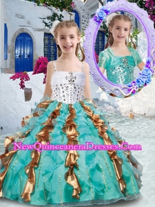 Cute Spaghetti Straps Little Girl Pageant Dresses with Beading and Ruffles