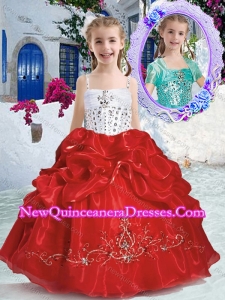 New Arrivals Spaghetti Straps Little Girl Pageant Dresses with Beading and Bubles