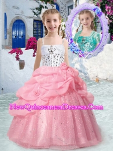 Perfect Spaghetti Straps Little Girl Pageant Dresses with Beading and Bubles