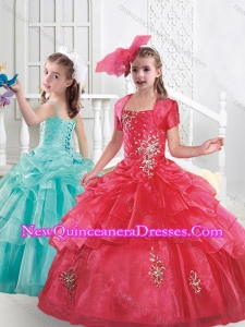 Cute Spaghetti Straps Little Girl Pageant Dresses with Beading and Bubles