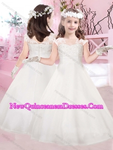 2016 New Style A Line Bateau Little Girl Pageant Dresses with Appliques and Beading