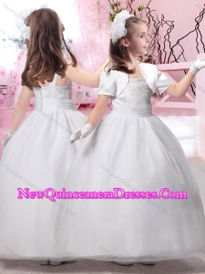 2016 Popular Square Ankle Length Little Girl Pageant Dresse with Beading