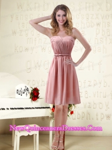 Sassy Sweetheart Ruched Dama Dresses in Chiffon with Waistband