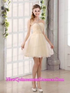 2015 Sturning Sweetheart A Line Dama Dresses with Beading