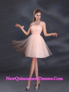 Straps Appliques Dama Dresses in Baby Pink