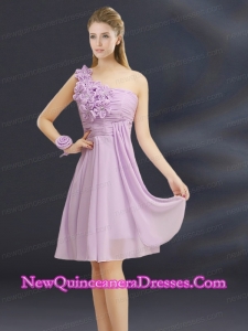 2015 Romantic Hand Made Flowers Sweetheart Dama Dresses with Ruching