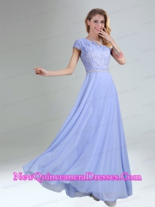 One Shoulder Belt Empire 2015 Appliques Dama Dresses in Lavender