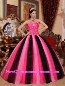 Multi-colored Ball Gown Sweetheart Floor-length Tulle Beading Quinceanera Dress