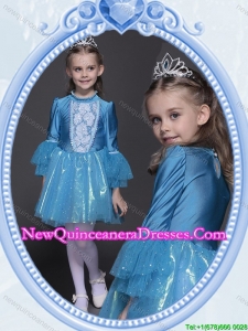 Halloween Classical Long Sleeves Short Little Girl Pageant Dress in Tulle and Taffeta