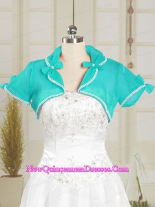 Organza Wedding Party Shawls in Aqua Blue