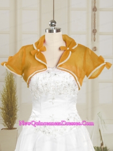 Simple Wedding Party Beading Shawls in Organza