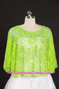 Spring Green Beading Lace Fall Wraps for 2015