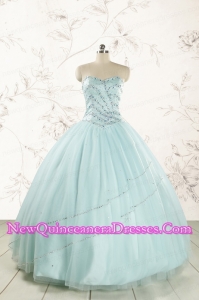 2015 Exclusive Apple Green Quinceanera Dresses with Reinstones