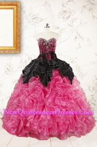 2015 Trendy Multi Color Ball Gown Ruffled Quinceanera Dresses