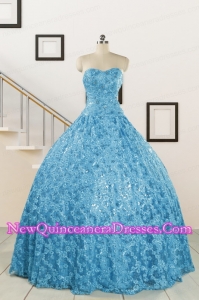 2015 Unique Sweetheart Ball Gown Quinceanera Dress in Baby Blue