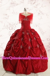 2015 Beautiful Sweetheart Appliques Quinceanera Dresses