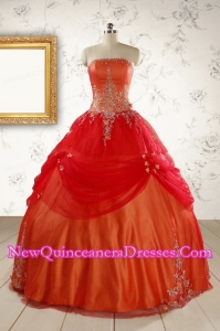Beautiful Strapless Sweet 16 Dresses with Appliques