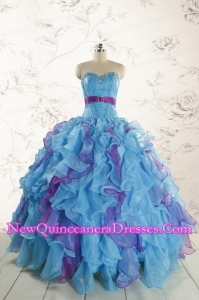 2015 New Style Multi Color Quinceanera Dresses with Beading and Ruffles